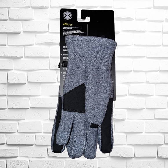 NEW Mens Under Armour Cold Gear Infrared Survivor Fleece Gloves w/Touch -Gray XL - Picture 3 of 5